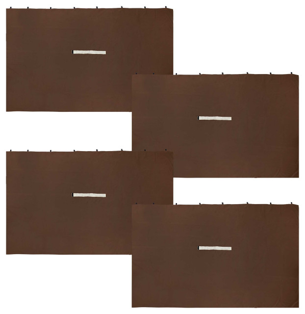 Sunnydaze 10'x10' Gazebo 4-Piece Polyester Sidewall Set, Brown
