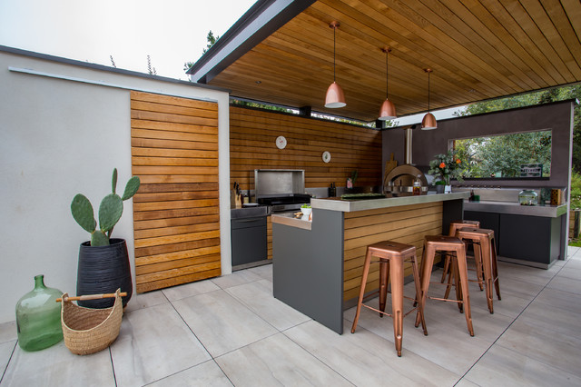 Pool House contemporary-courtyard