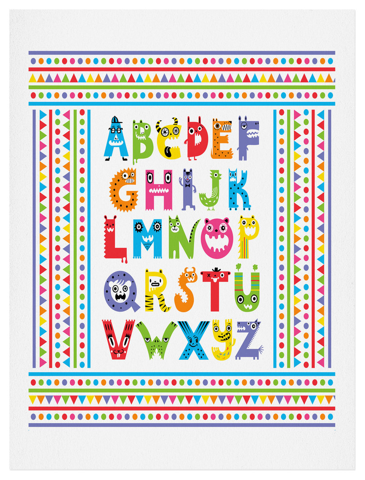 Deny Designs Andi Bird Alphabet Monsters Art Print