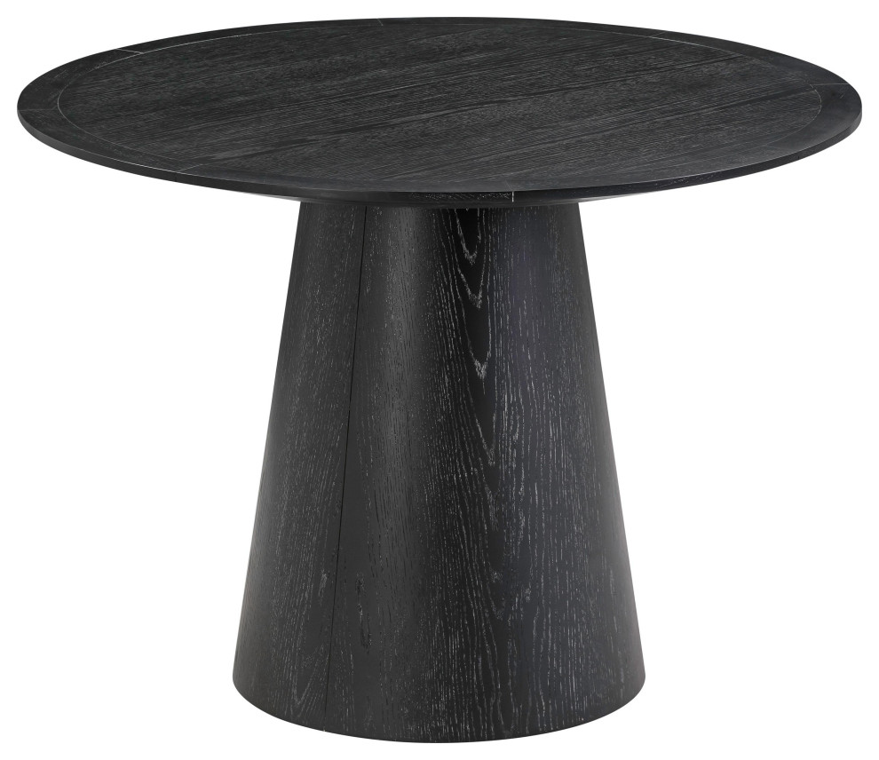 Sahara Black Oak Round Dining Table Transitional Dining Tables by