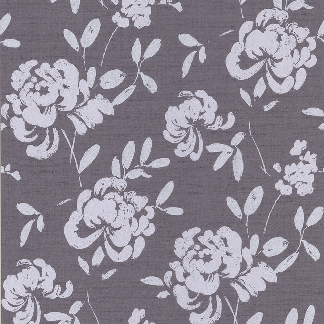 Madoka Purple Japanese Floral Wallpaper - Contemporary - Wallpaper - by