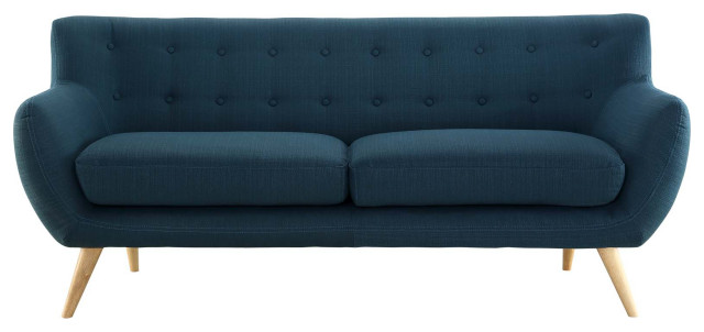 Remark Upholstered Fabric Sofa, Azure