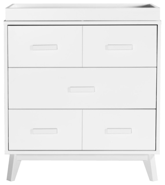 Scoot 3-Drawer Changer Dresser with Removable Changing Tray, White