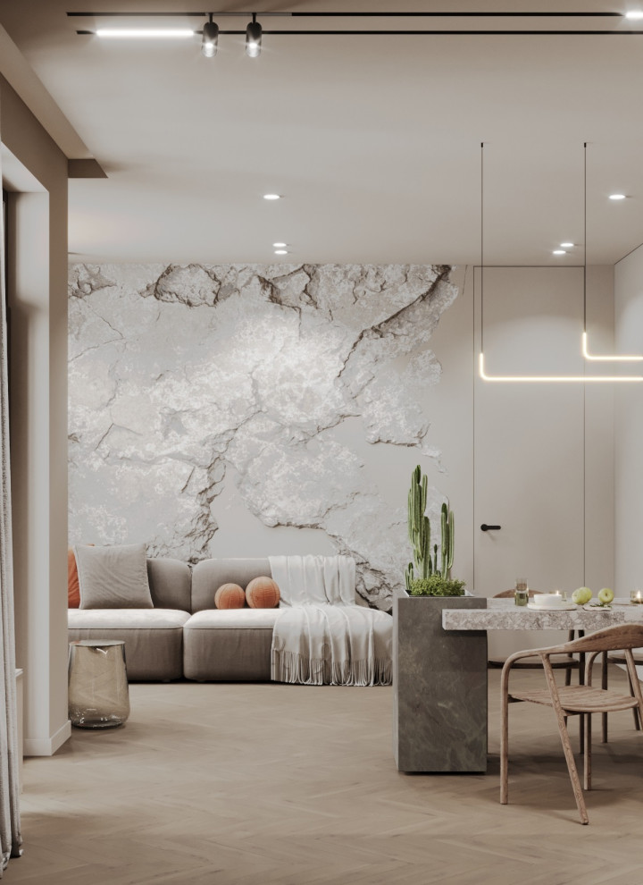 Двух комнатная квартира в стиле эко минимализм. 2023-24 г