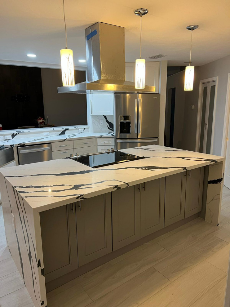 White and Grey modern kitchen