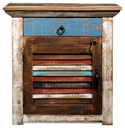 La Boca Rustic Solid Wood Nightstand Bedside Table With Storage La Boca Rustic Solid Wood Nightstand Bedside Table With Storage