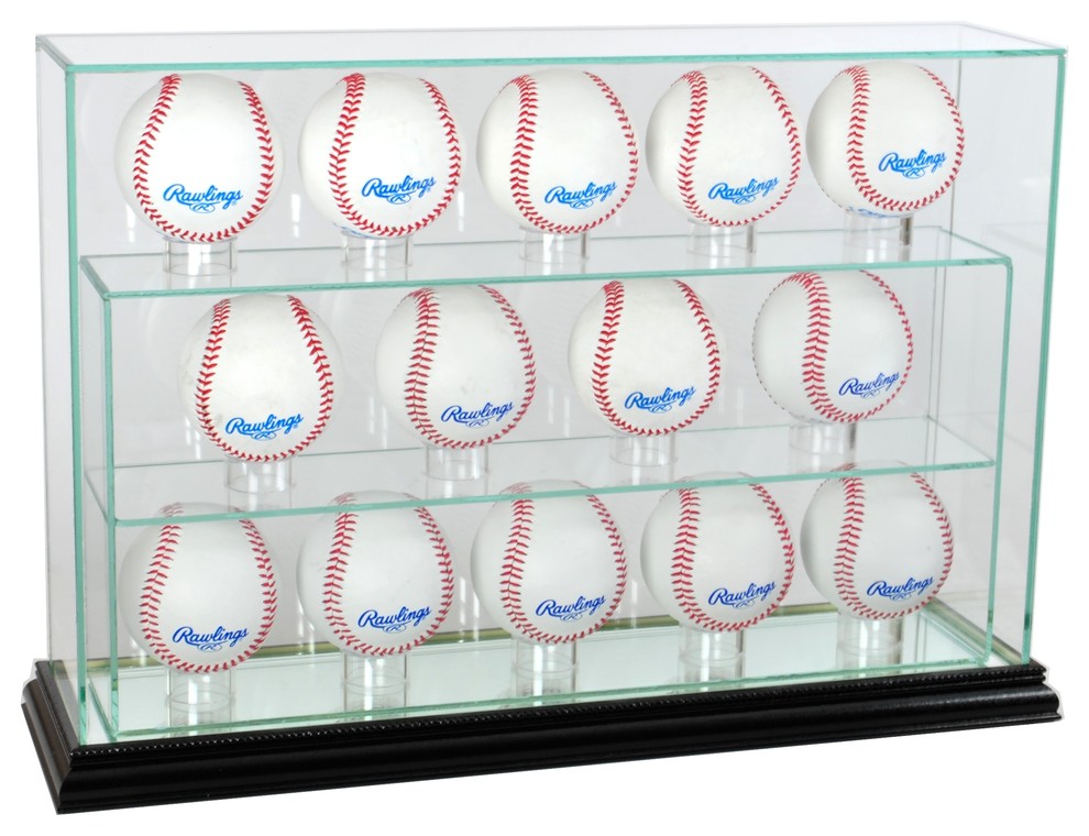 14 Baseball Upright Display Case Traditional Decorative Objects And
