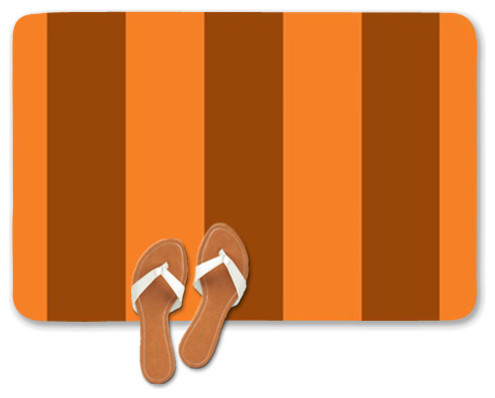Orange brown stripes doormat