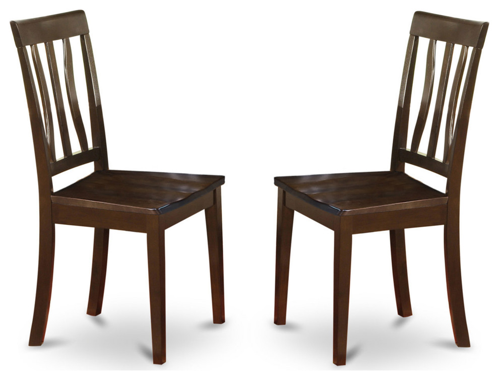 Antique Kitchen Chair Cushion Seat With Black And Cherry Finish Set