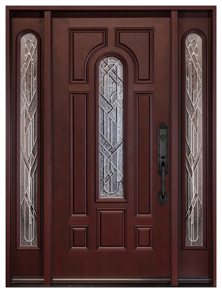RightHand Inswing Fiberglass Single Door With Two Sidelights, 12x36x80