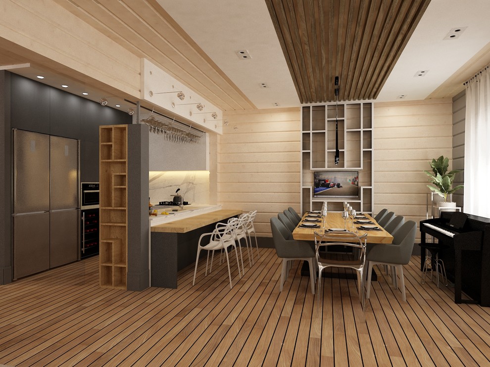 Загородный дом из оцилиндрованного бруса.