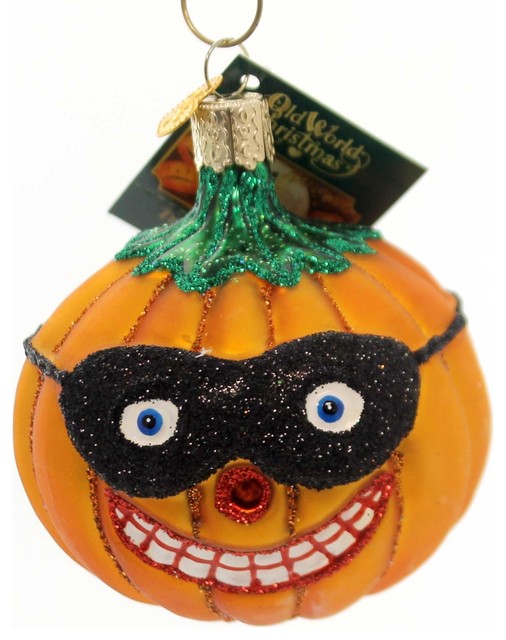 9 HALLOWEEN RADKO JACK O LANTERN PUMPKIN /& BALL GLASS ORNAMENTS ORANGE BLACK