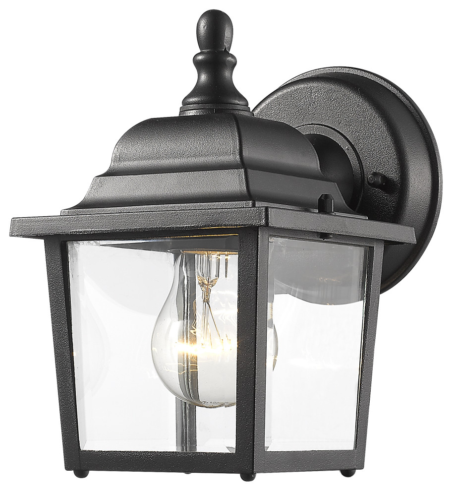 Waterdown Collection 1 Light Outdoor Wall Light in Black Finish