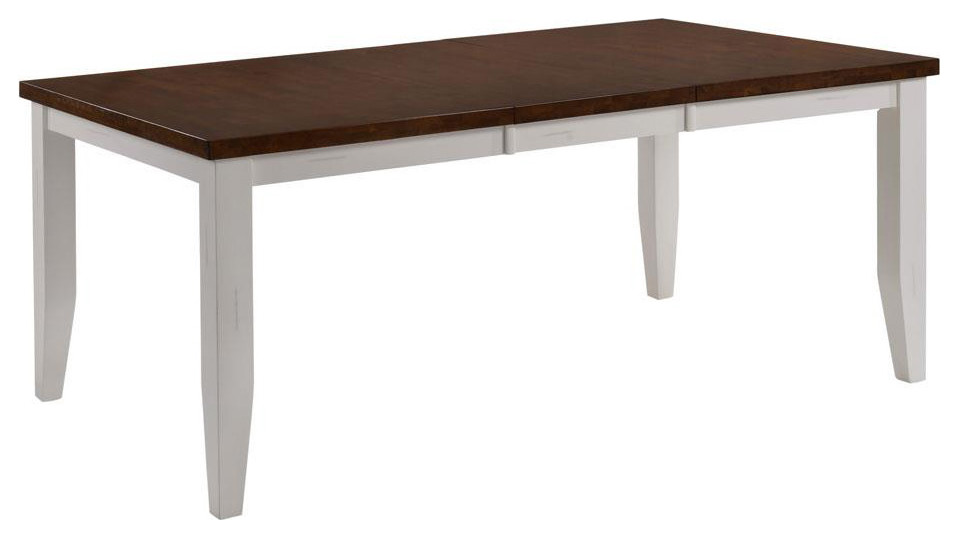 Rustic Modern White and Brown Two Tone Hardwood Dining Table ...