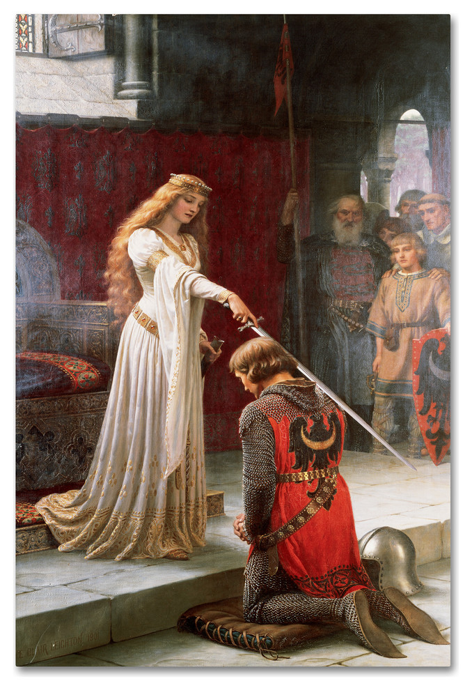 Ready-to-Hang Artistic Home Gallery The Accolade /& Godspeed by Edmund Leighton 2-pc Premium Black /& Gold Framed Canvas Set