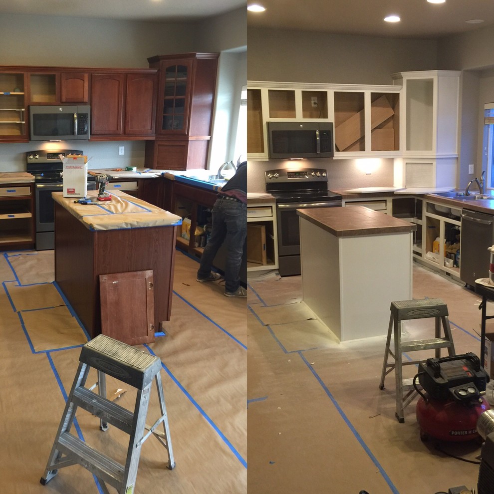 Inspiration for a transitional home design remodel in Denver