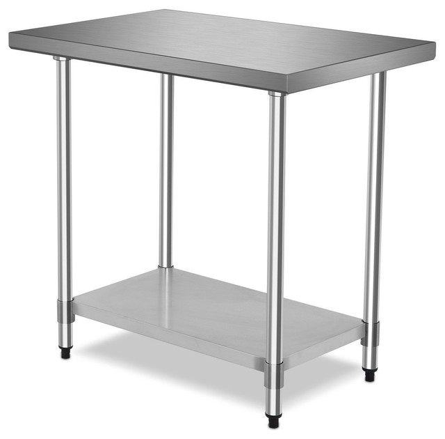 30x48/" Commercial Quality Stainless Steel PrepTable Kitchen Island Bottom Shelf