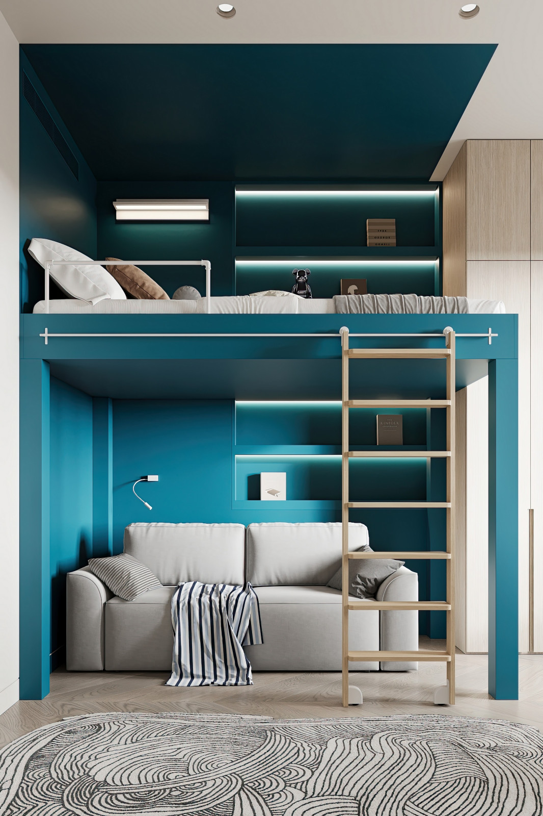 Дизайн и ремонт квартиры в ЖК Большая семерка - Сочный синий