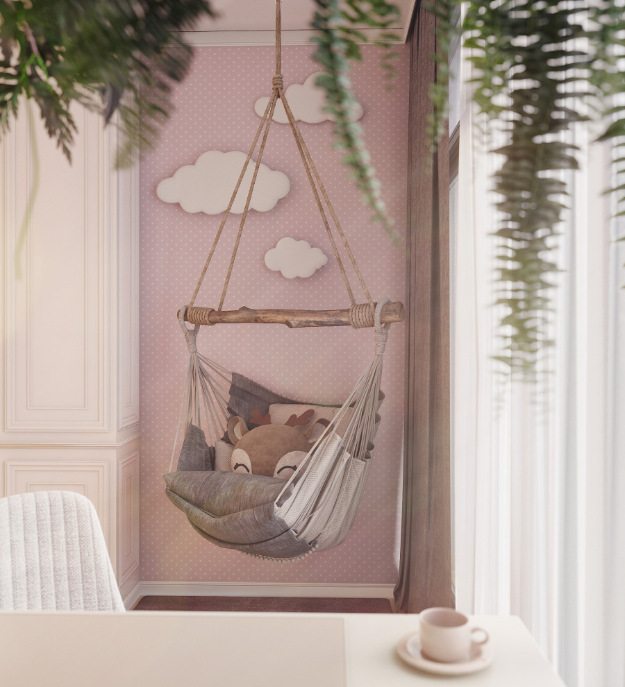 Дизайн-проект квартиры 120 кв.м.  Детская для девочки (старшая)