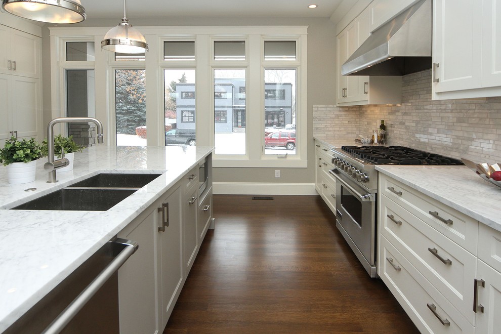 Transitional kitchen photo in Calgary