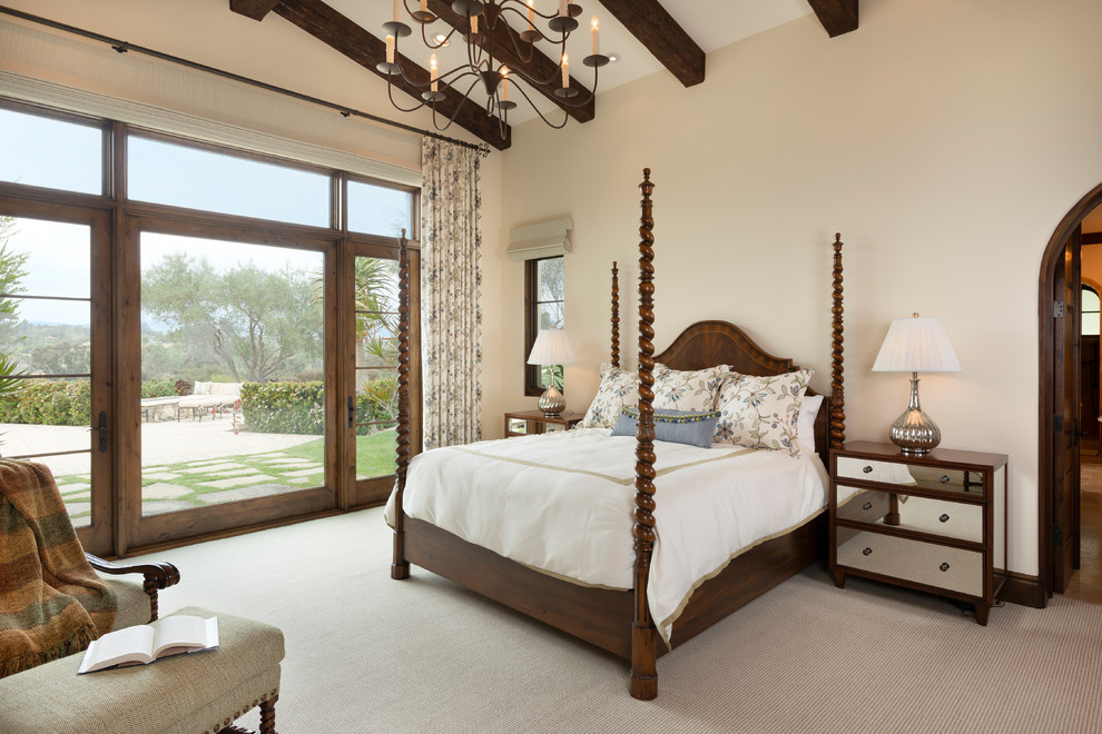 This is an example of a mediterranean bedroom in San Diego.