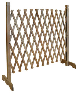 Trellis Solid Wood Expanding Single Garden Screen, Brown - Traditional ...