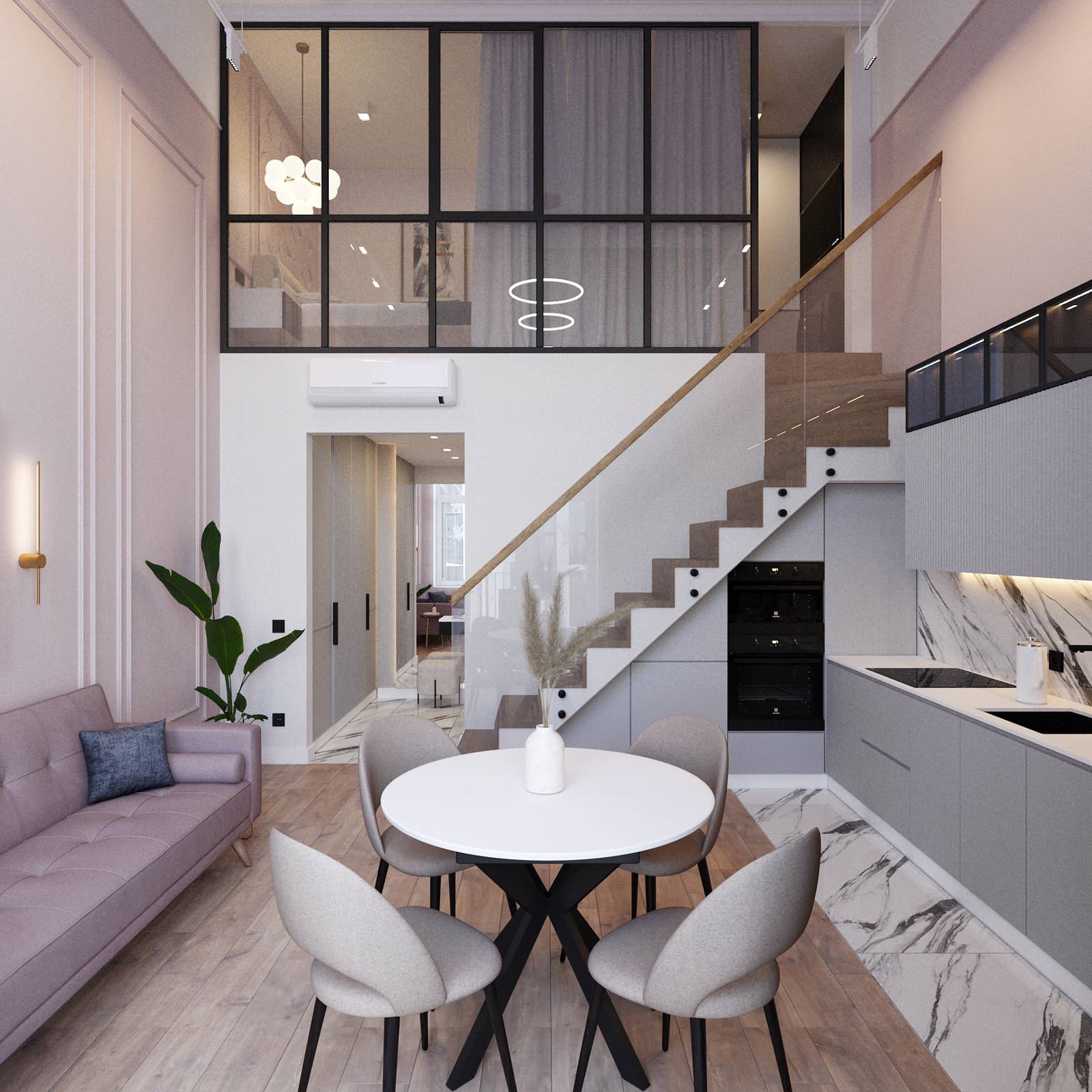 Дизайн квартиры с мезонином в п. Пригородный