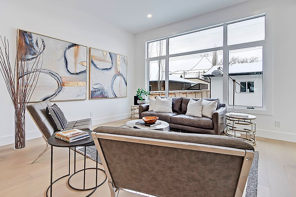 Inspiration for a transitional home design remodel in Calgary