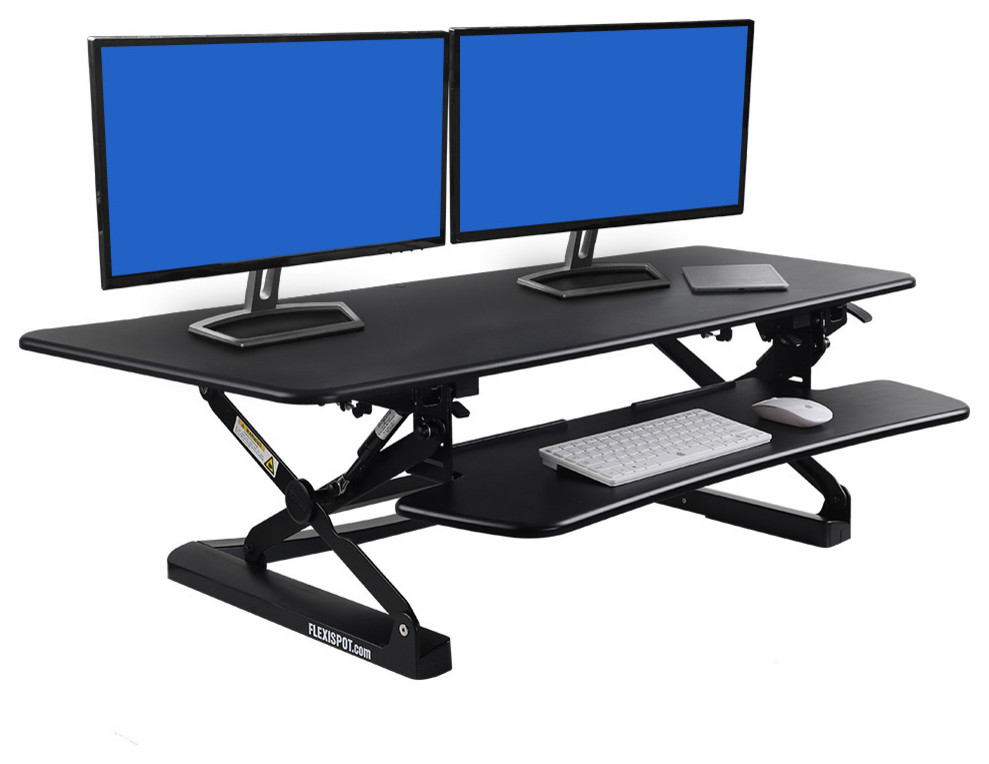 FlexiSpot M3 Standing Desk Riser With Retractable Keyboard Tray, Black