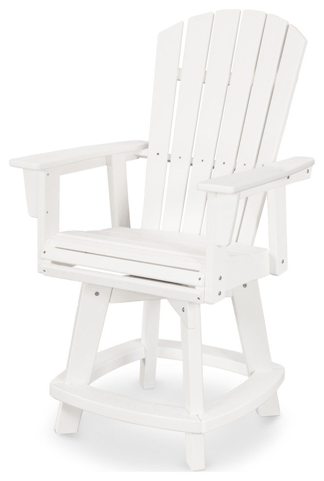 POLYWOOD Nautical Adirondack Swivel Counter Chair Beach Style