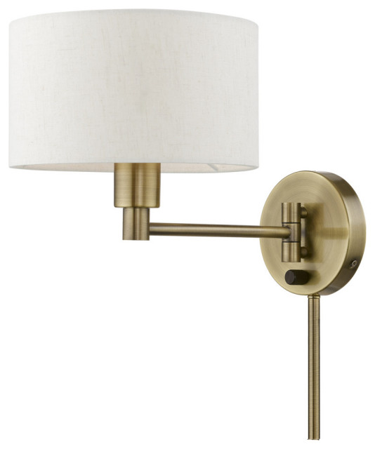Swing Arm Wall Lamps 1 Light Antique Brass Swing Arm Wall Lamp