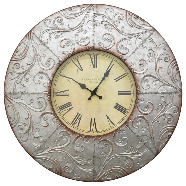 Metal Wall Clock Mediterranean Clocks By Three Hands Corp Metal Wall Clock
