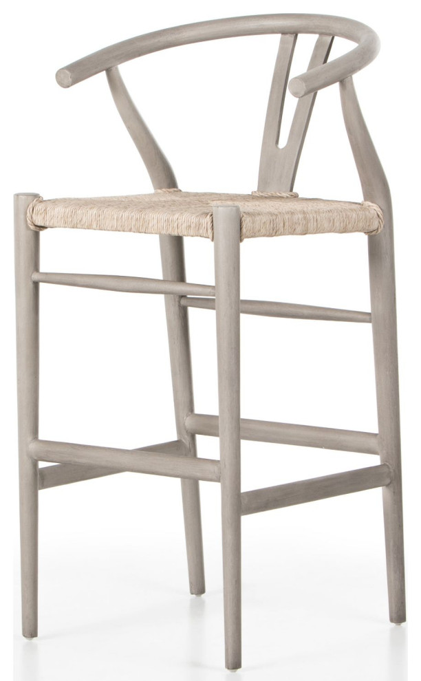 Muestra Weathered Grey Bar Stool Beach Style Outdoor Bar Stools And