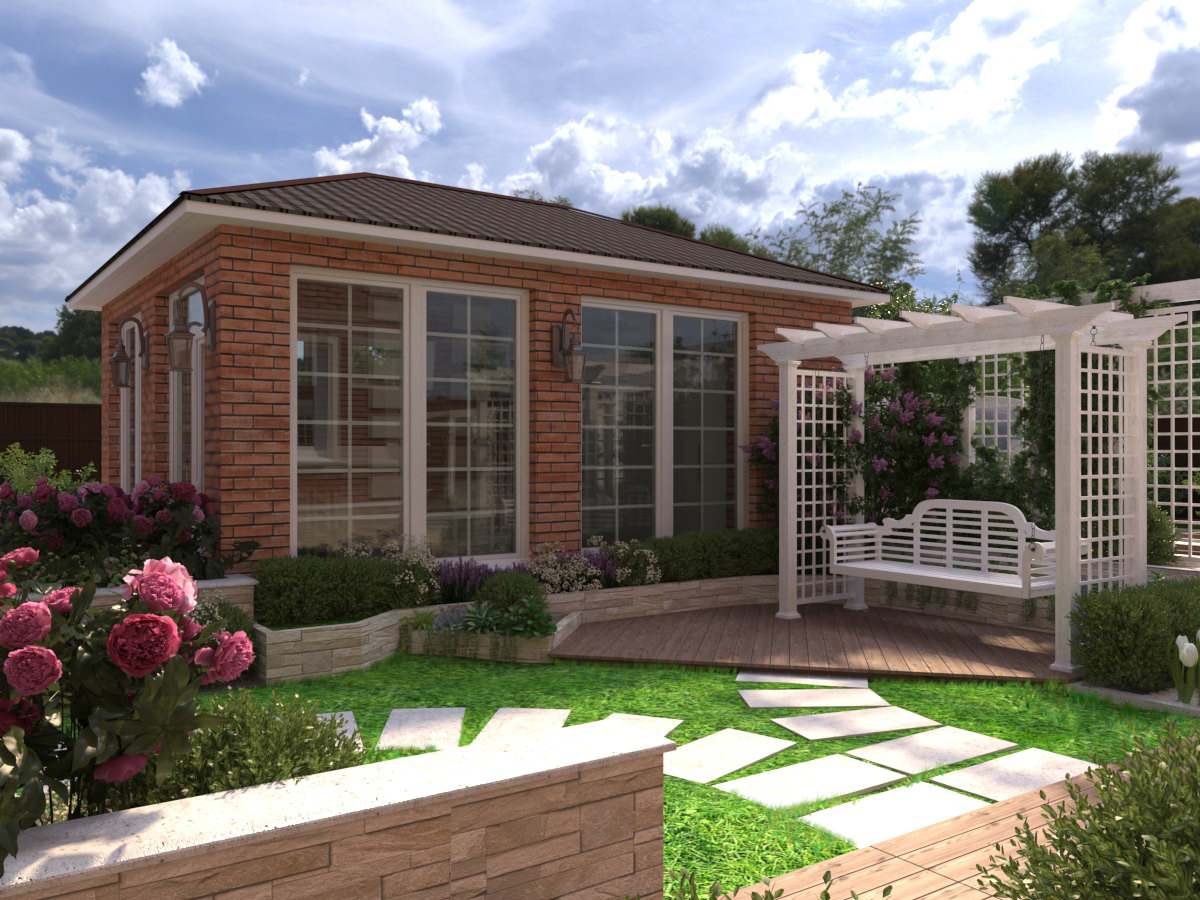 Ладшафтный дизайн участка с частным домом