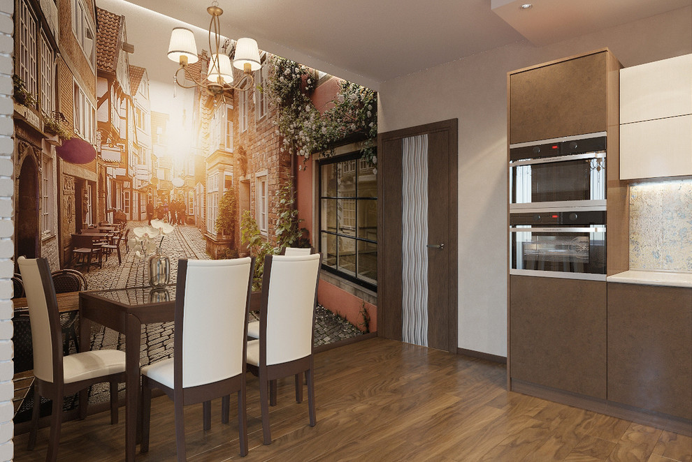 Кухня с небольшой гостиной зоной