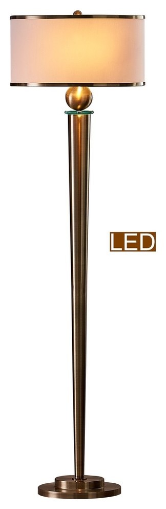 Artiva Usa Venetian 63 Led Floor Lamp With Dimmer Antique Satin Brass Transitional Lamps By Houzz Artiva Usa Venetian 63 Led Floor Lamp, Adesso Jasmine Floor Lamp