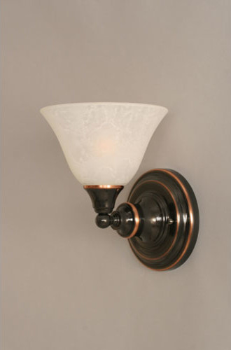 Black Copper Wall Sconce with White Marble Glass