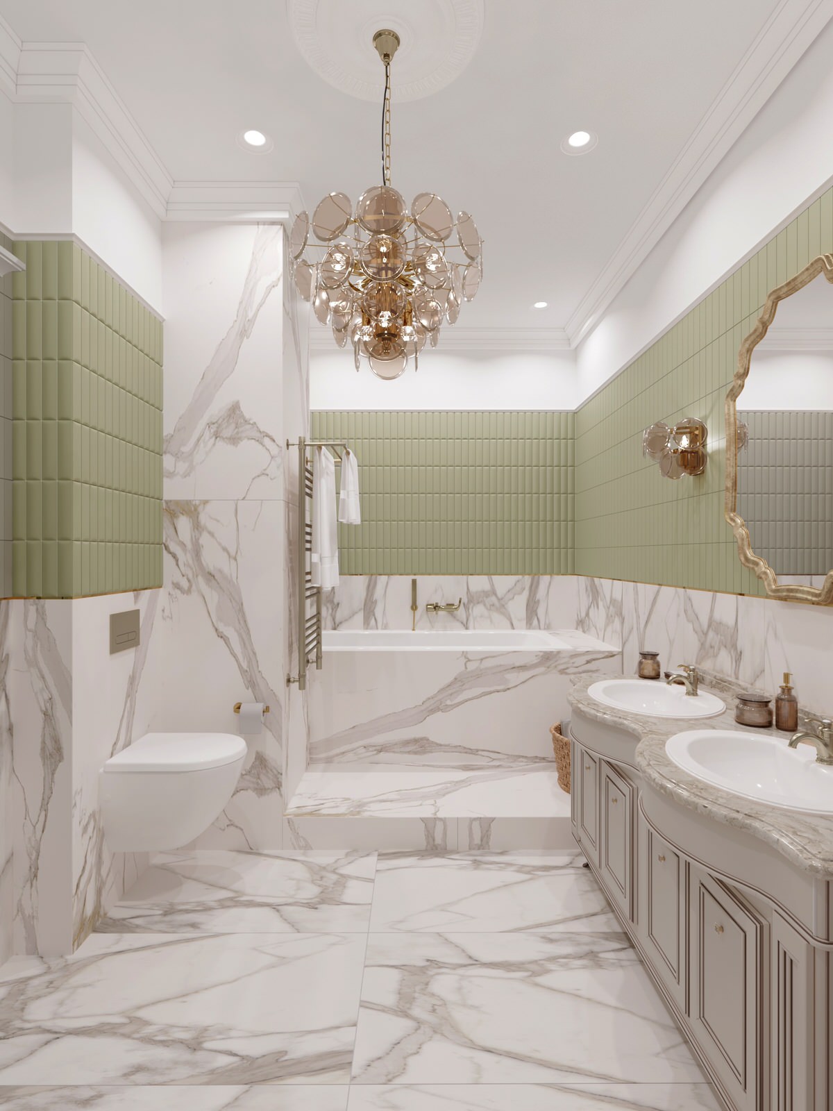 Ванная комната в стиле современной классики