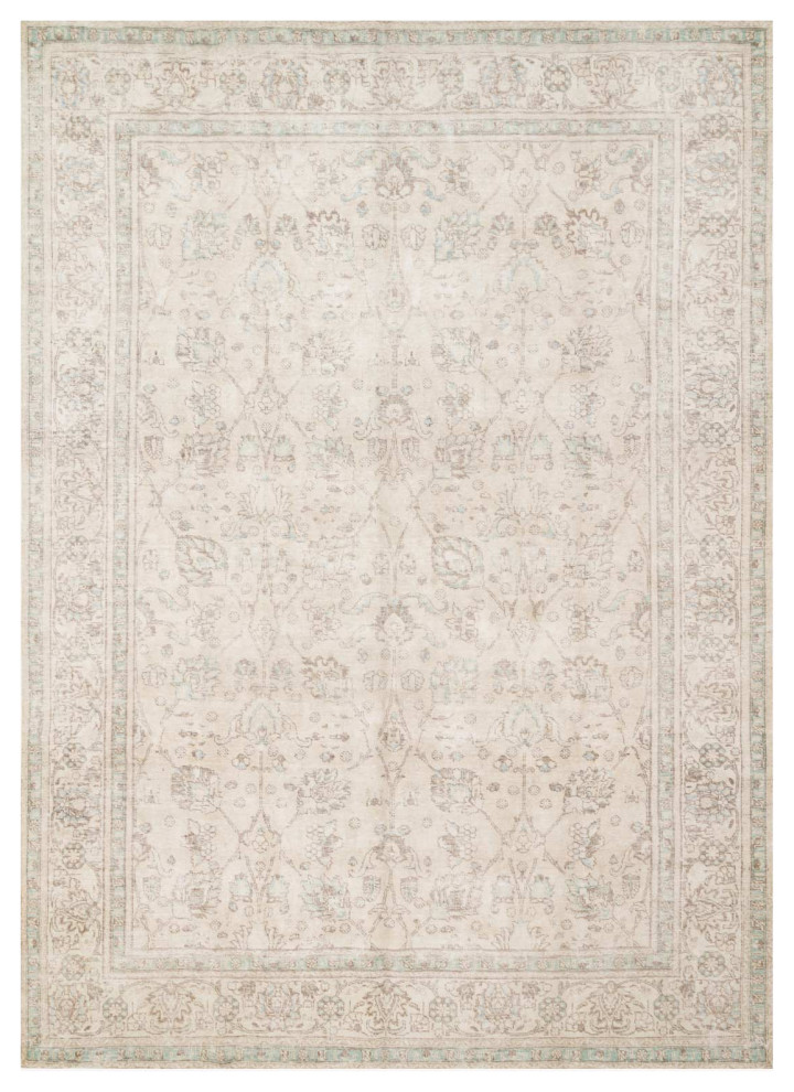 One-of-a-Kind Hand Knotted 9'11"x12'8" Ivory/Cream Oriental Area Rug by Loloi