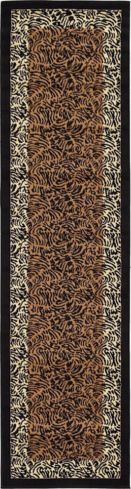 Animal Inspirations Runner Area Rug 2'7"x10' WIld Collection, Brown Spot