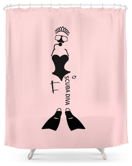 Scuba Diva Shower Curtain Contemporary Shower Curtains By