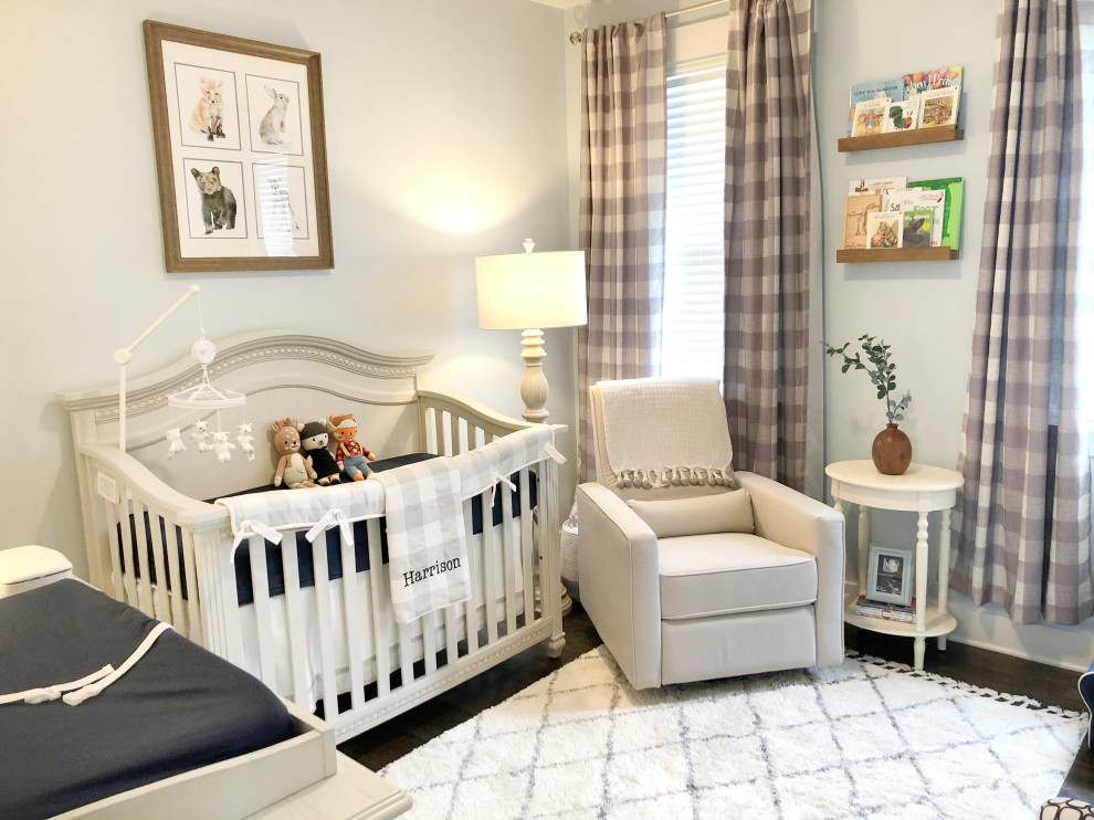 Пример оригинального дизайна: комната для малыша в стиле рустика для мальчика