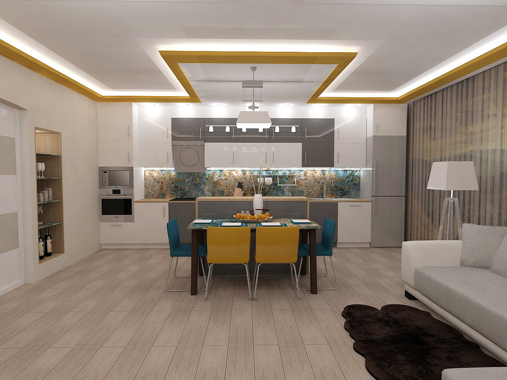 Гостиная с имитацией панорамного окна