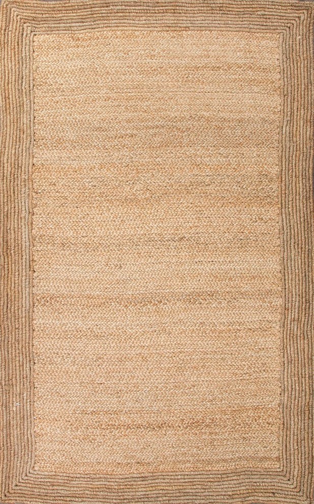 Naturals Textured Jute Ivory/White Area Rug (8 x 10)