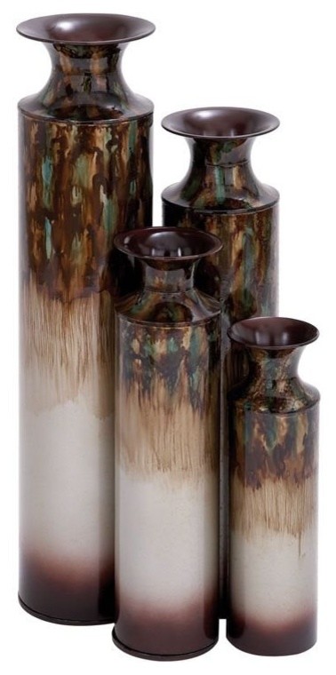 Nice Looking Metal Vase - Set of 4