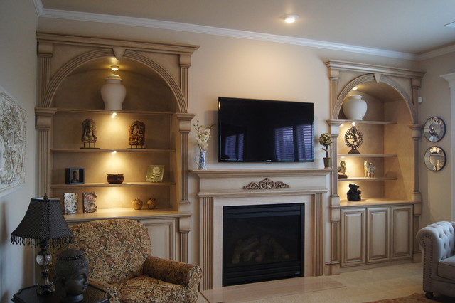 Bookcases And Fireplace Mantels Traditional Family Games