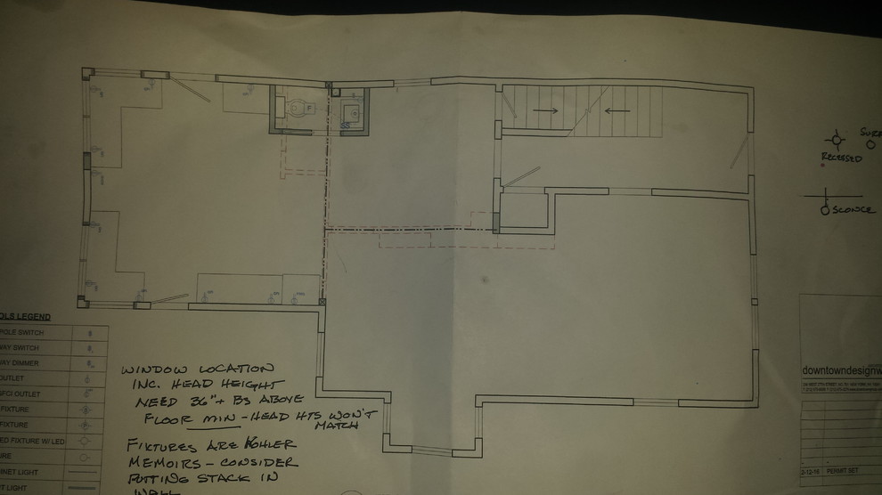 Powder Room Map Kitchen layout/powder room location | Houzz Forum