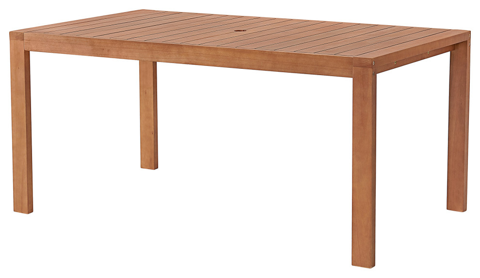 Weston Eucalyptus Wood Outdoor Dining Table Transitional Outdoor