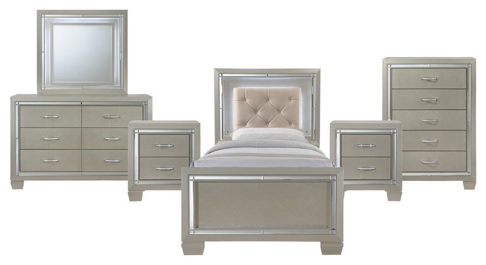 Picket House Furnishings Glamour 6 Piece Twin Panel Bedroom Set