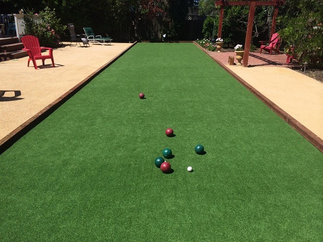 Redwood City Bocce Court Mediterranean Landscape San